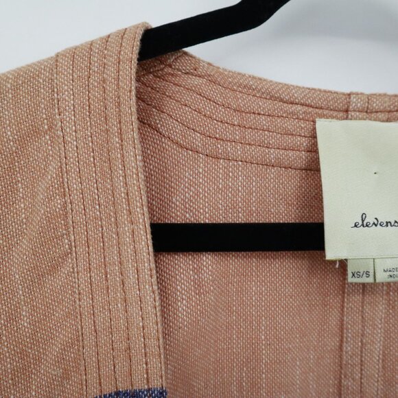 Elevenses Shoreline Kimono Cardigan Womens XS/S Peach Boho Western Beach Coastal - Picture 12 of 16